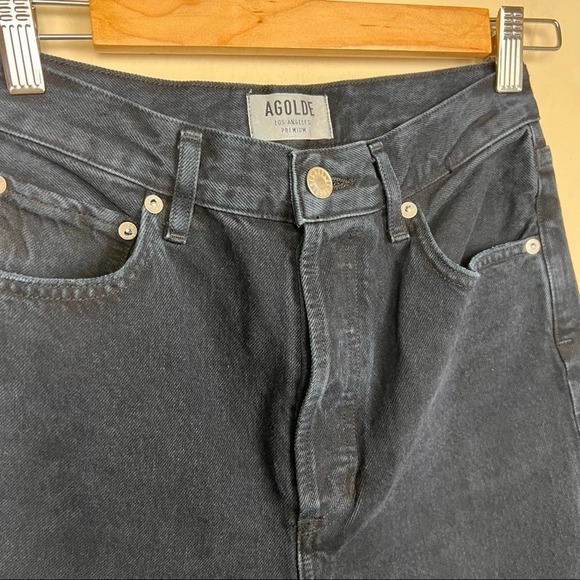 Agolde Remy High Rise Straight Jeans in Caution Wash Size 25 - Picture 4 of 14